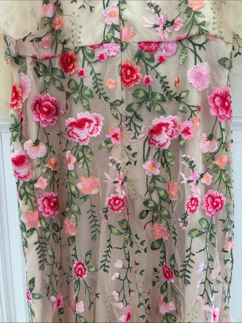 Off Shoulder Embroidered Tulle Formal Gown - Picture 4 of 6